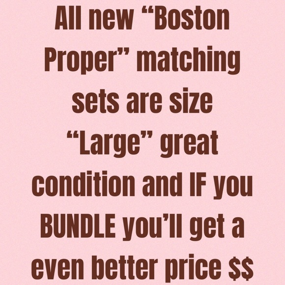 Boston Proper Matching Sets - Large NFS - Picture 1 of 1